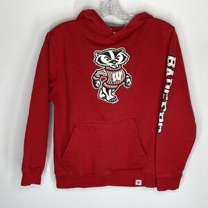 Fanatics Wisconsin Badgers Red Hooded Sweatshirt Youth Medium